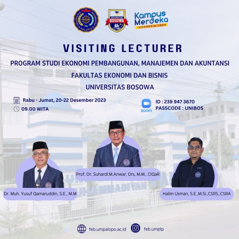 FEB UMPalopo dan Unibos Memperkuat Kolaborasi Melalui Visiting Lecturer